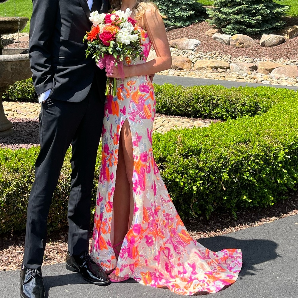 Jovani 26131 Pink/Orange Prom Dress Size 00 - Picture 4 of 10